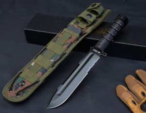 SS157 Russian KIZLYAR Kizliar AUS-8 straight knife Short Fixed Blade Knife G10 Handle Nylon cloth knife cover
