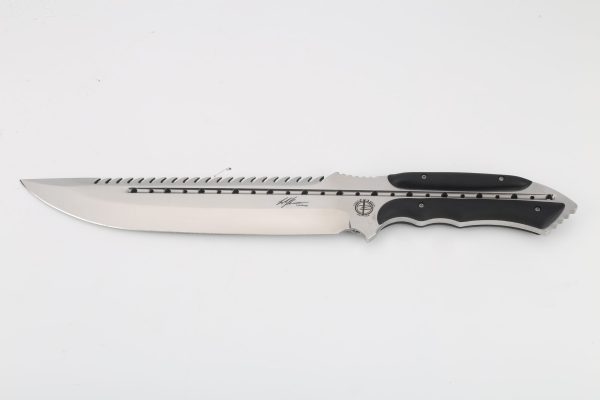 aaa12436 (2) LS093 Tuode Straight backed Dragon Long Fixed Blade Knife G10 Handle Leather Sheath