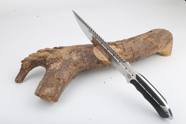 aaa12436 (5) LS093 Tuode Straight backed Dragon Long Fixed Blade Knife G10 Handle Leather Sheath