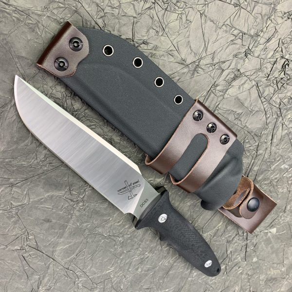 aaa12473 (1) SS163 Qingfeng Short Fixed Blade Knife G10 Handle K Scabbard