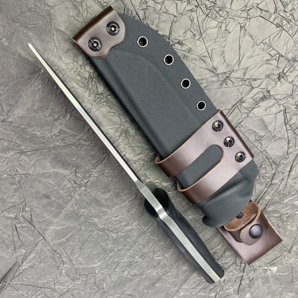 aaa12473 (2) SS163 Qingfeng Short Fixed Blade Knife G10 Handle K Scabbard