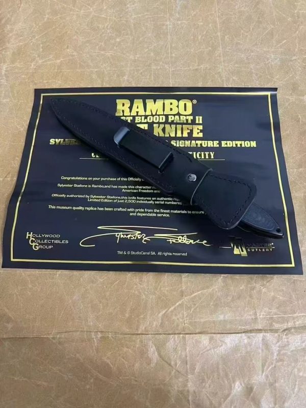 DE030 Rambo 5  Double-edged Knife ABS handle Leather Sheath