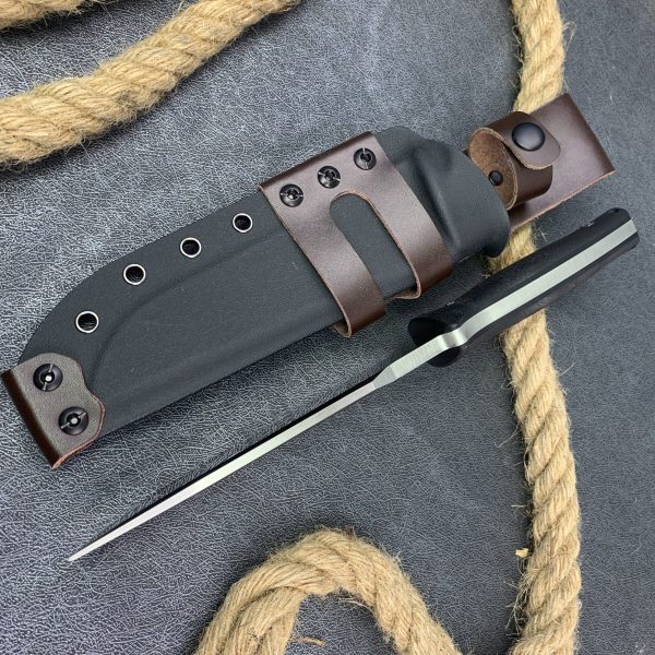 aaa12473 (8) SS163 Qingfeng Short Fixed Blade Knife G10 Handle K Scabbard
