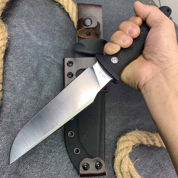 aaa12473 (9) SS163 Qingfeng Short Fixed Blade Knife G10 Handle K Scabbard