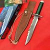 aaa14532 (1) LS092 Rambo 1Long Fixed Blade Knife Steel pipe handle Leather Sheath