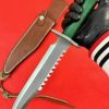 aaa14532 (4) LS092 Rambo 1Long Fixed Blade Knife Steel pipe handle Leather Sheath