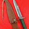aaa14532 (5) LS092 Rambo 1Long Fixed Blade Knife Steel pipe handle Leather Sheath