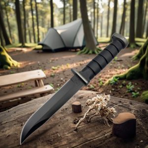 SS168 Kaba 1282 (full blade/half tooth)Short Fixed Blade Knife G10 Handle K Scabbard