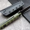 bbb1312321 (4) DE025 C1290 straight knife (black/green)Double-edged Knife G10 Handle K Scabbard