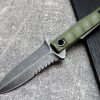 bbb1312321 (5) DE025 C1290 straight knife (black/green)Double-edged Knife G10 Handle K Scabbard