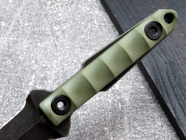 bbb1312321 (6) DE025 C1290 straight knife (black/green)Double-edged Knife G10 Handle K Scabbard