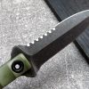 bbb1312321 (7) DE025 C1290 straight knife (black/green)Double-edged Knife G10 Handle K Scabbard