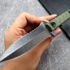 bbb1312321 (8) DE025 C1290 straight knife (black/green)Double-edged Knife G10 Handle K Scabbard