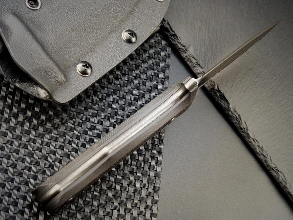 blk12365 (3) DE027 ST13 (black/silver) Double-edged Knife G10 Handle K Scabbard