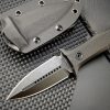 blk12365 (6) DE027 ST13 (black/silver) Double-edged Knife G10 Handle K Scabbard