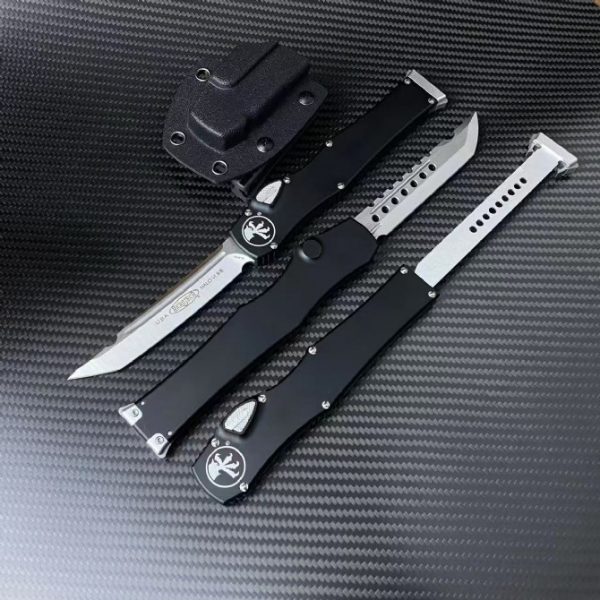 blk132623 (5) ZC018 Halo 6 (Black Handle)OTF Knife aluminum alloy handle K Scabbard