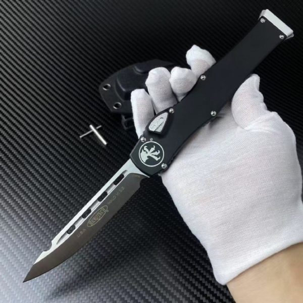 blk132623 (6) ZC018 Halo 6 (Black Handle)OTF Knife aluminum alloy handle K Scabbard