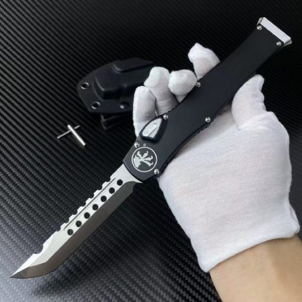 blk132623 (8) ZC018 Halo 6 (Black Handle)OTF Knife aluminum alloy handle K Scabbard