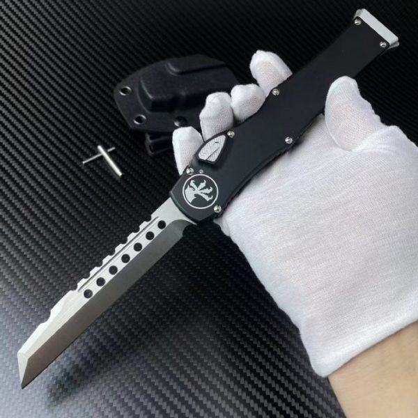 blk132623 (9) ZC018 Halo 6 (Black Handle)OTF Knife aluminum alloy handle K Scabbard