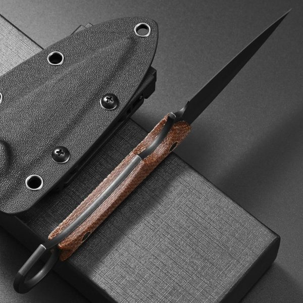 ccc2658 (1) DE026 C1292 (black/green/brown)Double-edged Knife G10 Handle K Scabbard