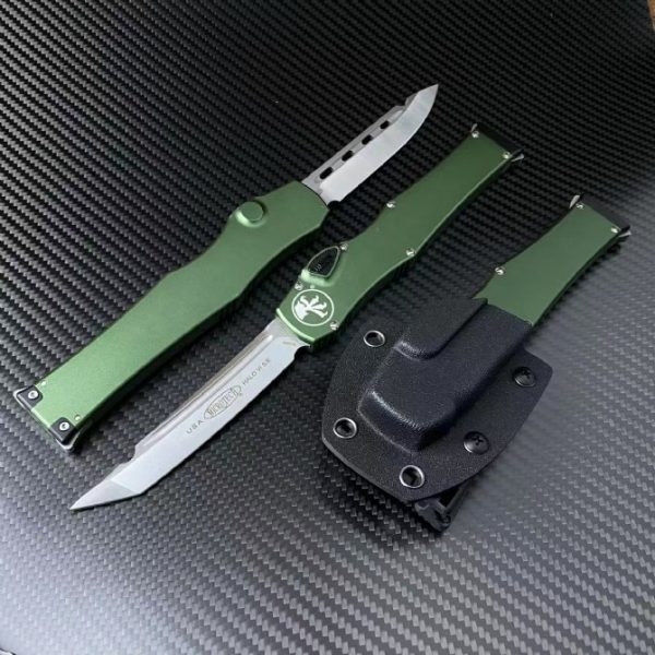 gre15235 (2) ZC018 Halo 6 (Black Handle)OTF Knife aluminum alloy handle K Scabbard