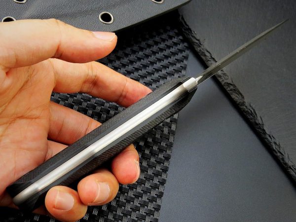 sil12532 (5) DE027 ST13 (black/silver) Double-edged Knife G10 Handle K Scabbard