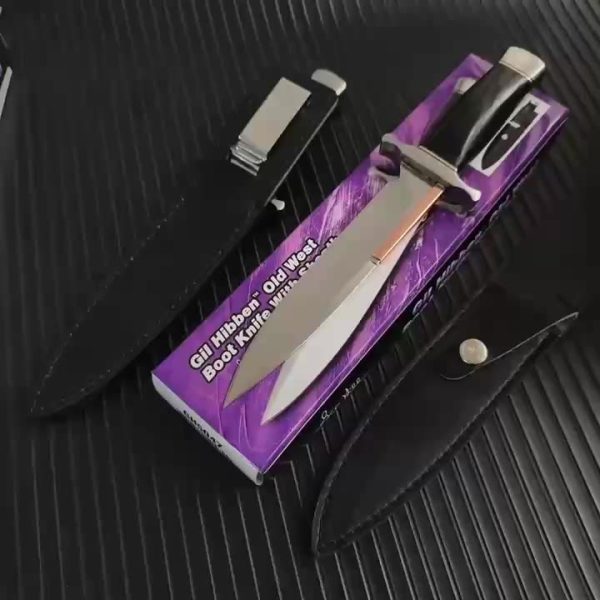 主图-1 SS160 Small toothpick/Old Western boot knife Short Fixed Blade Knife Wooden Handle Leather Sheath