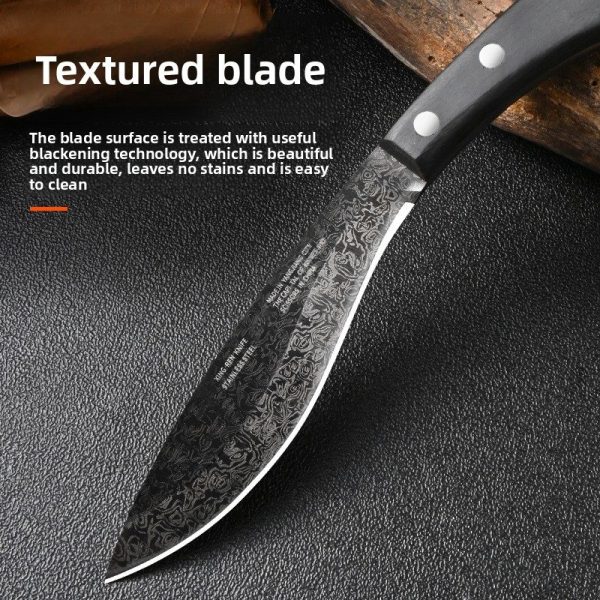 主图-2 GT025 Xingrui Jiwen Dog Leg Curved Knife Wooden Handle Leather Sheath