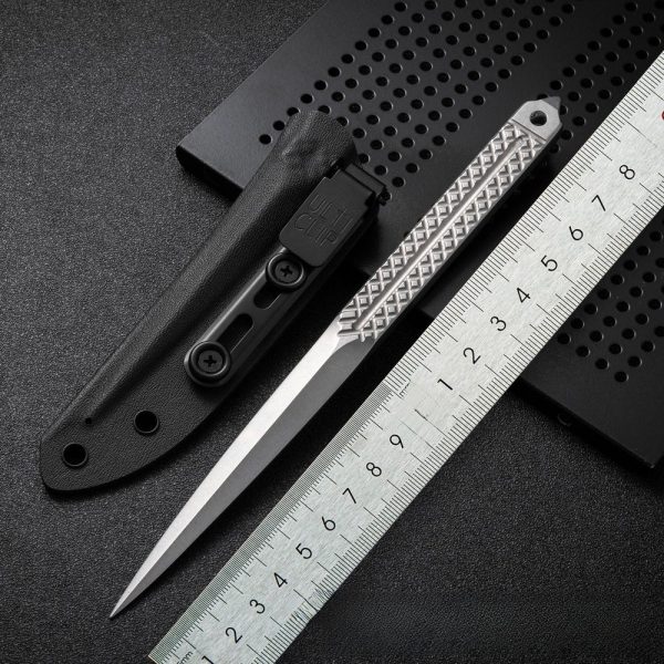 主图-2 DE031Tea needle breaking ice cone Double-edged Knife All steel handle K Scabbard