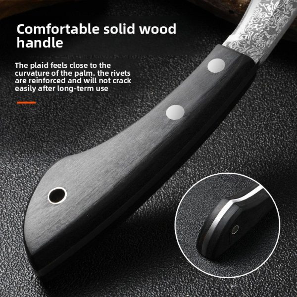 主图-3 GT025 Xingrui Jiwen Dog Leg Curved Knife Wooden Handle Leather Sheath