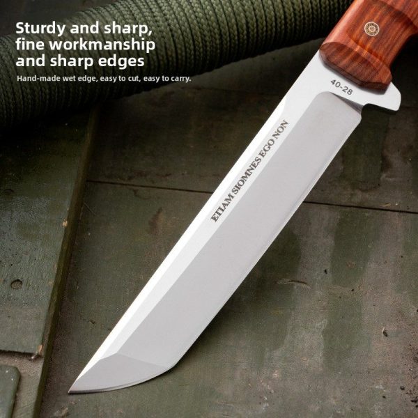 主图-5 SS161 Extreme Military Sanctions Short Fixed Blade Knife Wooden Handle Leather Sheath