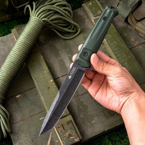 主图-5 SS159 Crown (Black Blade/Blade)Short Fixed Blade Knife G10 Handle Nylon cloth knife cover