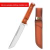 主图-7 SS161 Extreme Military Sanctions Short Fixed Blade Knife Wooden Handle Leather Sheath