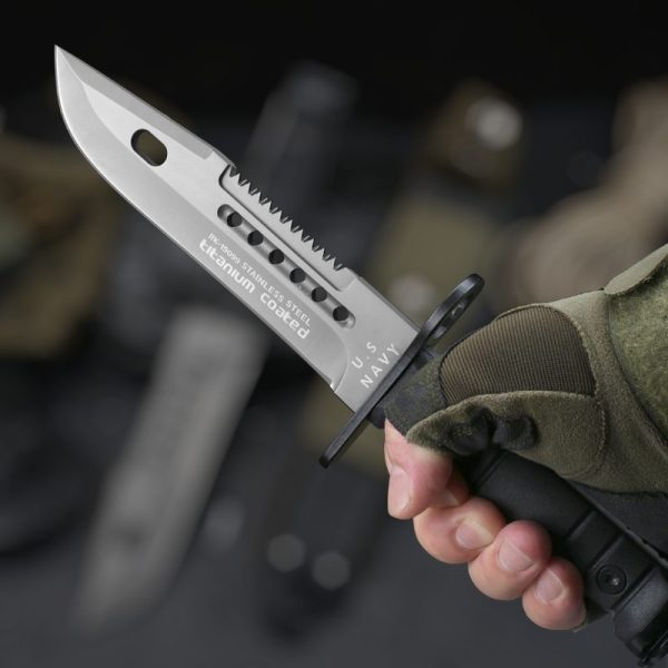 LS086 seal Long Fixed Blade Knife G10 Handle K Scabbard