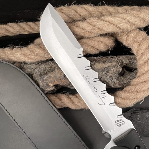 LS089 Mick NO.1Long Fixed Blade Knife G10 Handle Leather Sheath