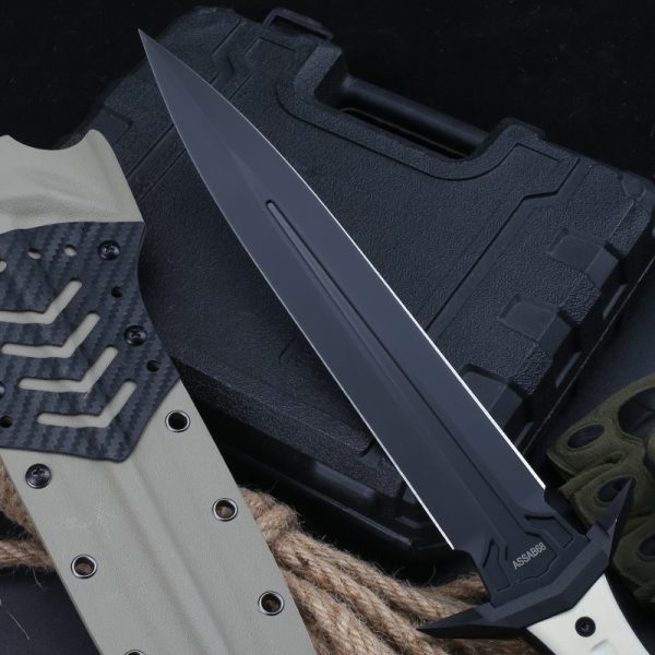 图 4 DE028 YYQ Lake Women's Sword Double-edged Knife G10 Handle K Scabbard