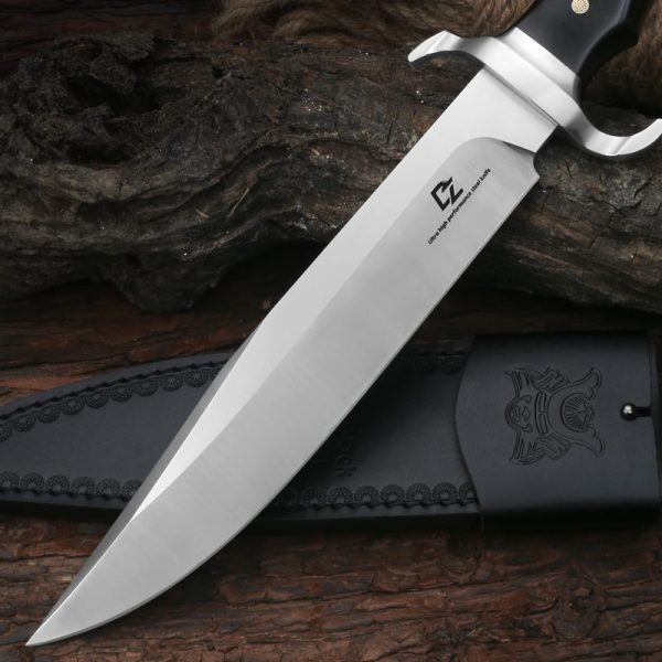 图 4 LS099 Black Bear 2 Long Fixed Blade Knife Wooden Handle Leather Sheath