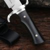 图 5 LS099 Black Bear 2 Long Fixed Blade Knife Wooden Handle Leather Sheath