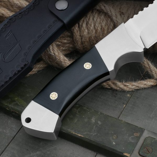 图 5 LS102 Reinstall Rhinoceros Long Fixed Blade Knife Wooden Handle Leather Sheath