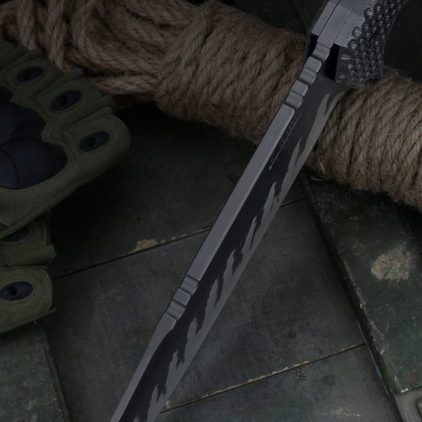 LS107 Miller M28 Long Fixed Blade Knife G10 Handle Leather Sheath