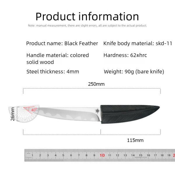 图 6 KT036 Black feather KATANA solid wood handle Wooden knife set