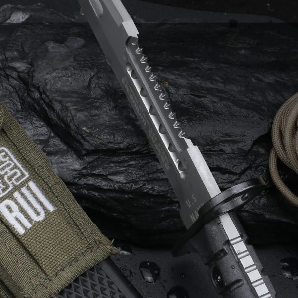 LS086 seal Long Fixed Blade Knife G10 Handle K Scabbard