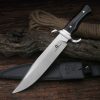 图 7 LS099 Black Bear 2 Long Fixed Blade Knife Wooden Handle Leather Sheath