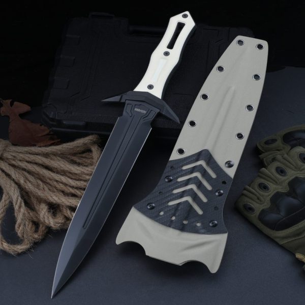 图 7 DE028 YYQ Lake Women's Sword Double-edged Knife G10 Handle K Scabbard