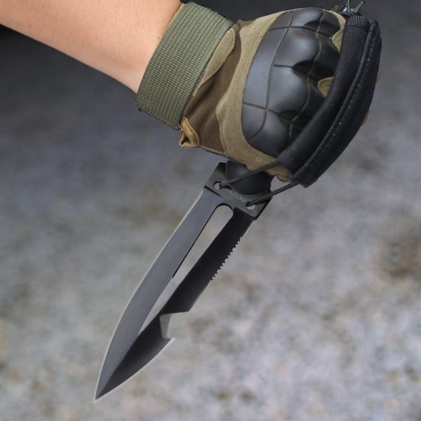 图 8 SS156 Ultra Warrior Deep Sea Short Fixed Blade Knife G10 Handle Nylon cloth knife cover