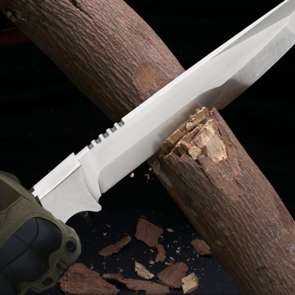 图 8 LS102 Reinstall Rhinoceros Long Fixed Blade Knife Wooden Handle Leather Sheath