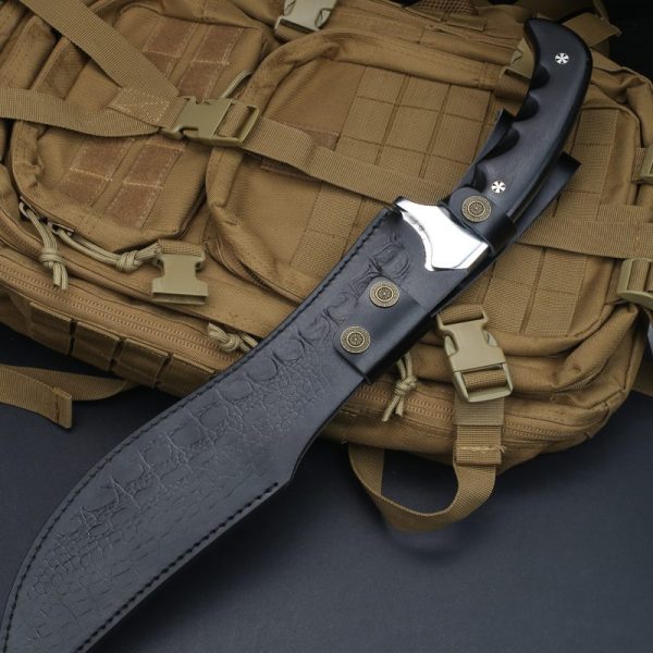 图 8 GT027 Azure Dragon Curved Knife Wooden Handle Leather Sheath