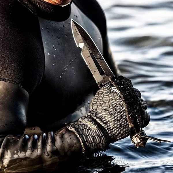 图 9 SS156 Ultra Warrior Deep Sea Short Fixed Blade Knife G10 Handle Nylon cloth knife cover