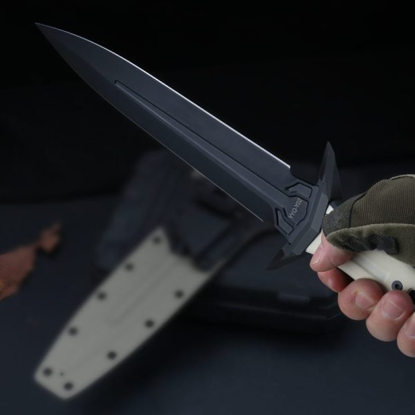 图 9 DE028 YYQ Lake Women's Sword Double-edged Knife G10 Handle K Scabbard