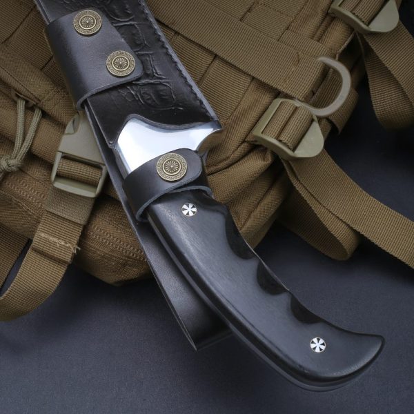 图 9 GT027 Azure Dragon Curved Knife Wooden Handle Leather Sheath